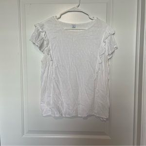 White Old Navy Swiss Dot Blouse Size Large